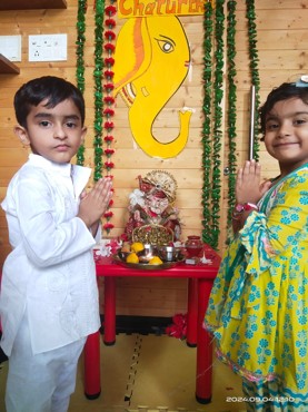 GANESH CHATURTHI CELEBRATION AT UDAYAN KIDZ SEC 108 GURUGRAM