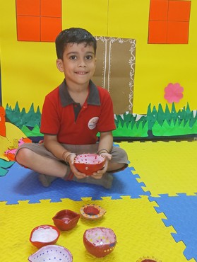 DIYA DECORATION /DIWALI CELEBRATION  AT UDAYAN KIDZ ASHIYAN NAGAR ,PATNA