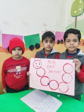 Red day delight celebration at udayan kidz sec-8
