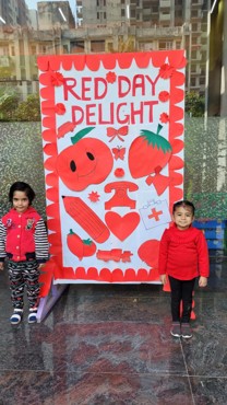 Celebrating Red Day At Gurugram Sector 108