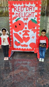 Celebrating Red Day At Gurugram Sector 108