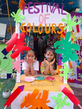 Holi celebration at udayan kidz sec-8