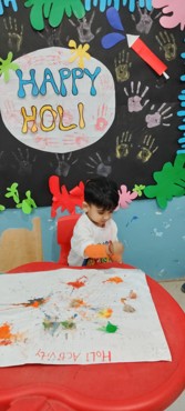 Holi celebration at udayan kidz sec-8